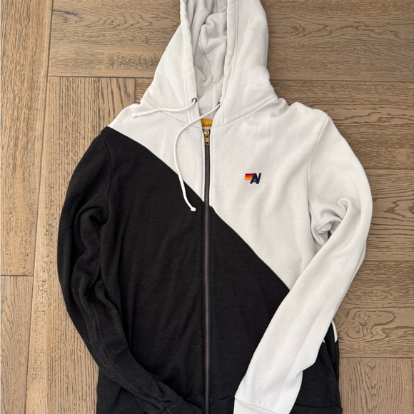 Aviator Nation Black/White Zip Hoodie - Picture 2 of 4